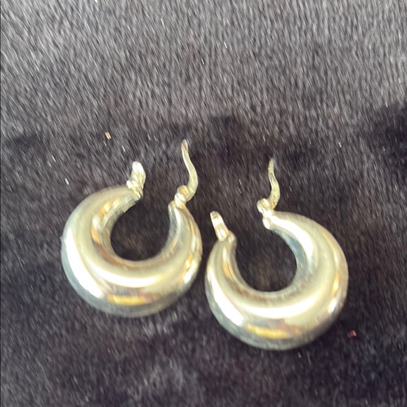 Jewelry - Silver Crescent Hoop Earrings with Polished Finish